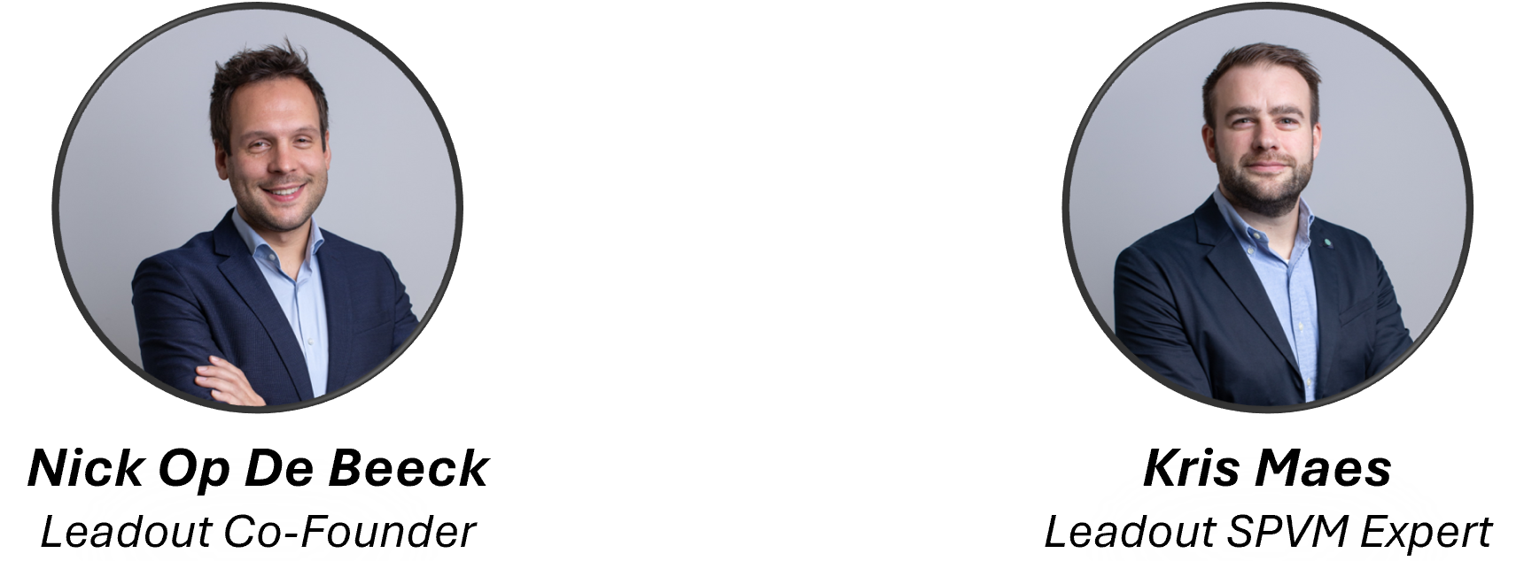 Nick Op de Beeck (Leadout Co-Founder) & Kris Maes (Leadout SPVM Expert)